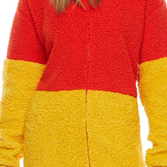 Winnie The Pooh Adult Hooded Pajama Sleepwear Full Zipper Pooh Bear NWT - Picture 2 of 8